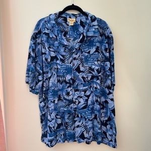 PANAMA JACK XXL Aloha Blue Hawaiian Shirt